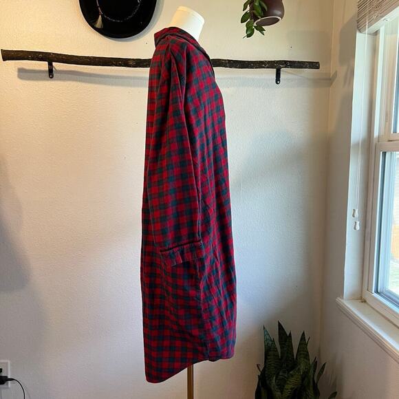 Vintage 90s Disney Mickey Mouse Red Cotton Flannel Sleep Shirt Size XL - Picture 4 of 12